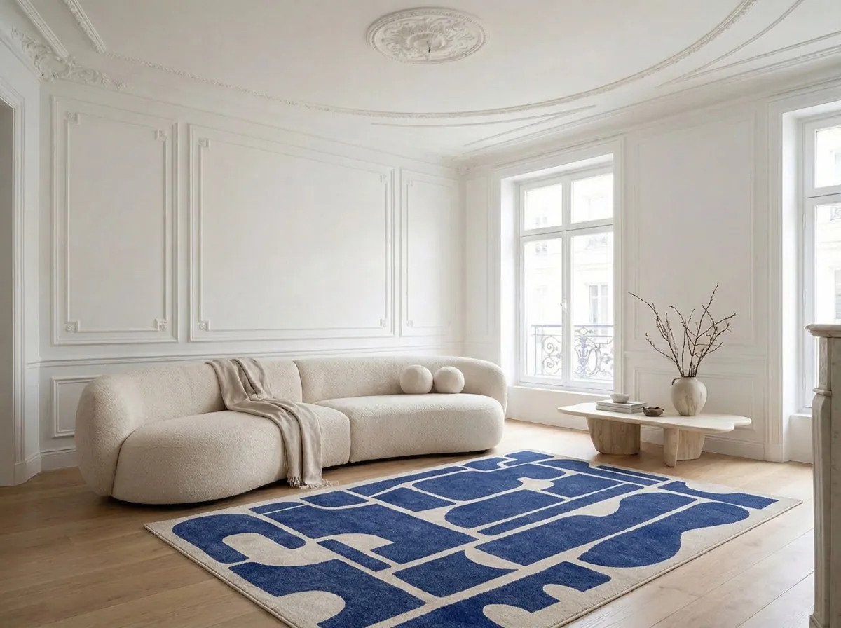 Le tapis posé dans le salon